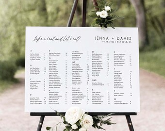 Acrylic Wedding Seating Chart Sign - Alphabetical Wedding Seating Chart - Custom Wedding Sign - Acrylic Wedding Sign - Acrylic Welcome Sign
