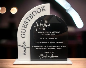 Audio Guestbook Sign | Leave a Message After the Tone Telephone Guestbook Sign | Modern Acrylic Guestbook | Guestbook Signs | Wedding Audio
