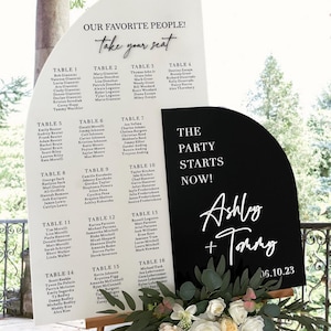 Duo Seating Chart, Welcome Sign and Seating Chart, Arched Wedding Sign, Duo Arched seating chart and name wedding sign, wedding welcome sign