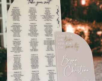 Duo Seating Chart, Welcome Sign and Seating Chart, Arched Wedding Sign, Duo Arched seating chart and name wedding sign, wedding welcome sign