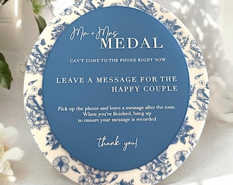Audio guestbook sign | pick up the phone | Leave a message for the happy couple | wedding sign | layered audio guestbook sign