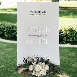 Acrylic Wedding Welcome Sign | Matte on Shiny | White on White Wedding Signage |Custom Wedding Sign | Acrylic Wedding Sign | Luxury Signage