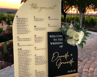 Duo Seating Chart, Welcome Sign and Seating Chart, Arched Wedding Sign, Duo Arched seating chart and name wedding sign, wedding welcome sign
