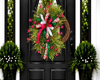 Summer watermelon grapevine wreath for front door, floral wreath, farmhouse wreath, welcome wreath, door wreath, everyday wreath