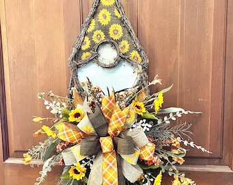Fall wreath for front  door, autumn wreath, thanksgiving wreath, fall decor, autumn decor, front door decor, gnome wreath