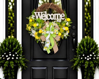 Summer wreath for front door, spring grapevine wreath, everyday wreath, floral grapevine wreath, front door wreath, door decor