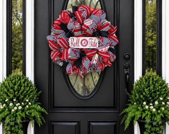 University of Alabama wreath, crimson tide wreath, roll tide wreath, college wreath, football fans wreath, game day wreath