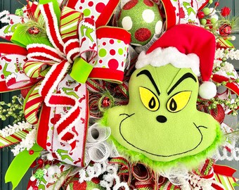 Grinch Inspired Tree Topper, Green Monster Tree Topper,christmas Tree Topper,delux  Tree Topper,whoville Inspired,candy Tree Topper,elf 