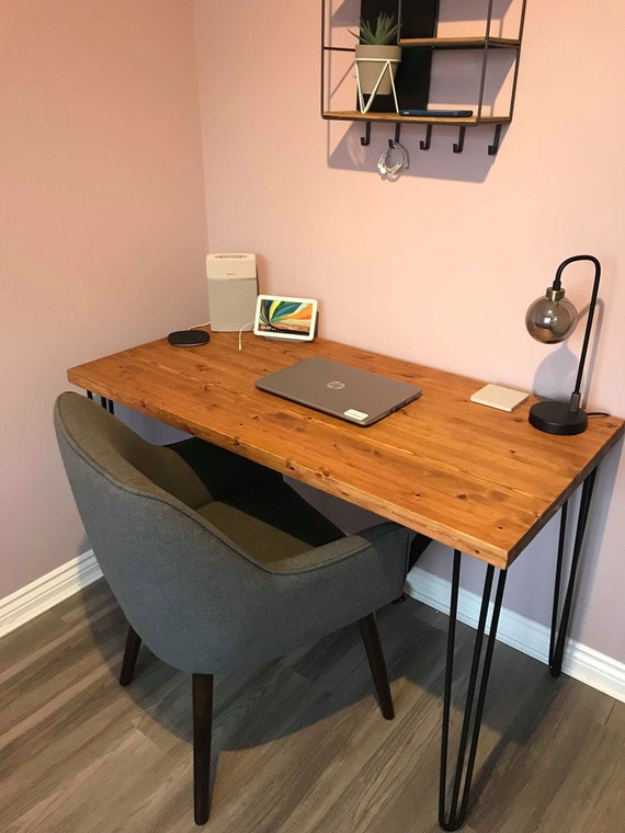 Office Desk Reclaimed Wood Hairpin Legs Made to order. Etsy UK