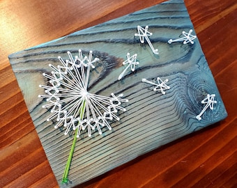 Dandelion Wish String Art - Dandelion - Wish - Gift - Rustic - DIY Kit Option - PreStrung or Do It Yourself!!! - No tools needed