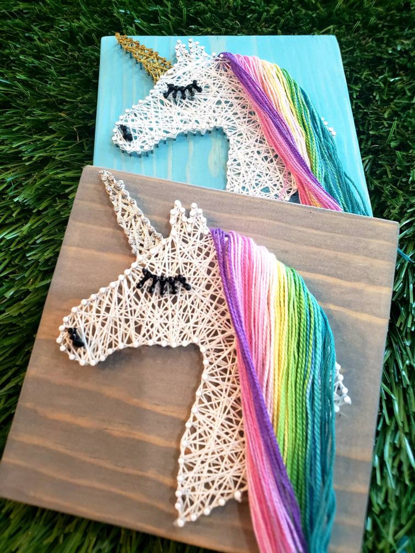 Unicorn String Art Pastel Rainbow Mane Rainbow Unicorn Etsy