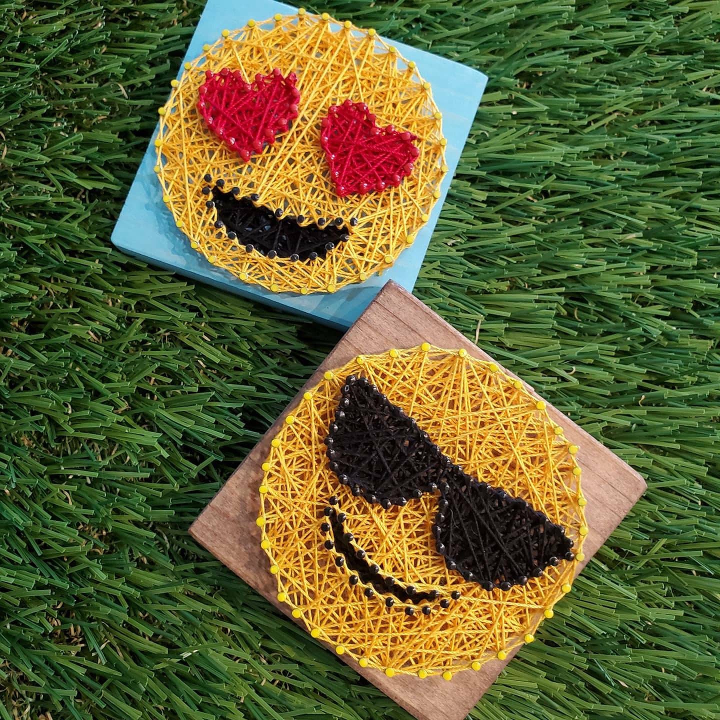 EMOJI String Mini DIY Art Kit - Emojis - String Art DIY - Heart Eye Emoji -  Sunglasses Emoji - Smile Emoji - Poop Emoji - Laugh Emoji -tears - Etsy, image size:1440x1440