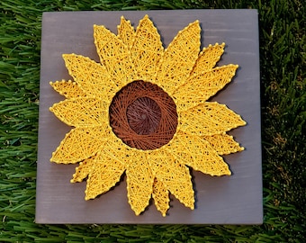 Sunflower String Art * Sunflower DIY Kit * Sunflower Face * NO tools needed * Can come pre-strung * Great Gift * Room Decor * Craft