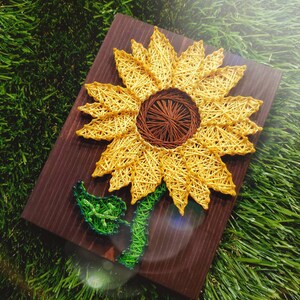 Sunflower String Art - Available Option as D.I.Y. Kit - Large or Small Sizes - String Art Kit - Can come prestrung - No Tools Needed!!!