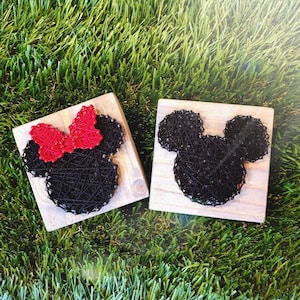 Mr. and Mrs. Mouse DIY String Art Kit - Mouse Silhouette - String Art Kit - Disney Inspired - Can come PreStrung - No tools needed!