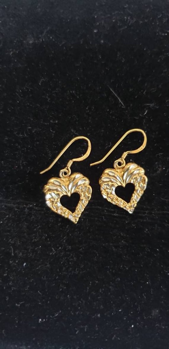 Heart earrings 925 gold over silver