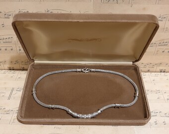 Personalised Oxidised Sterling Silver Twisted Box Chain Offset ID Bar Bracelet