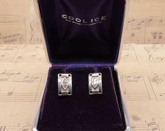 Vintage 925 Sterling Silver and Cubic Zirconia Stud Earrings With Box
