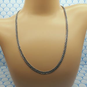 Vintage Italian 925 Sterling Silver Strong and Long Curb Link Chain Necklace