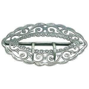 Antique Victorian Large Ornate Sterling Silver Ladies Belt Buckle - Hallmarked Birmingham 1900