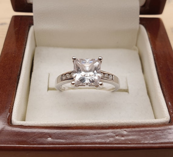Vintage 925 Sterling Silver and Square Cut Cubic Ziconia - Etsy