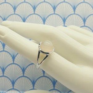 Vintage Chunky 925 Sterling Silver and Moonstone Cabochon Dome Ring