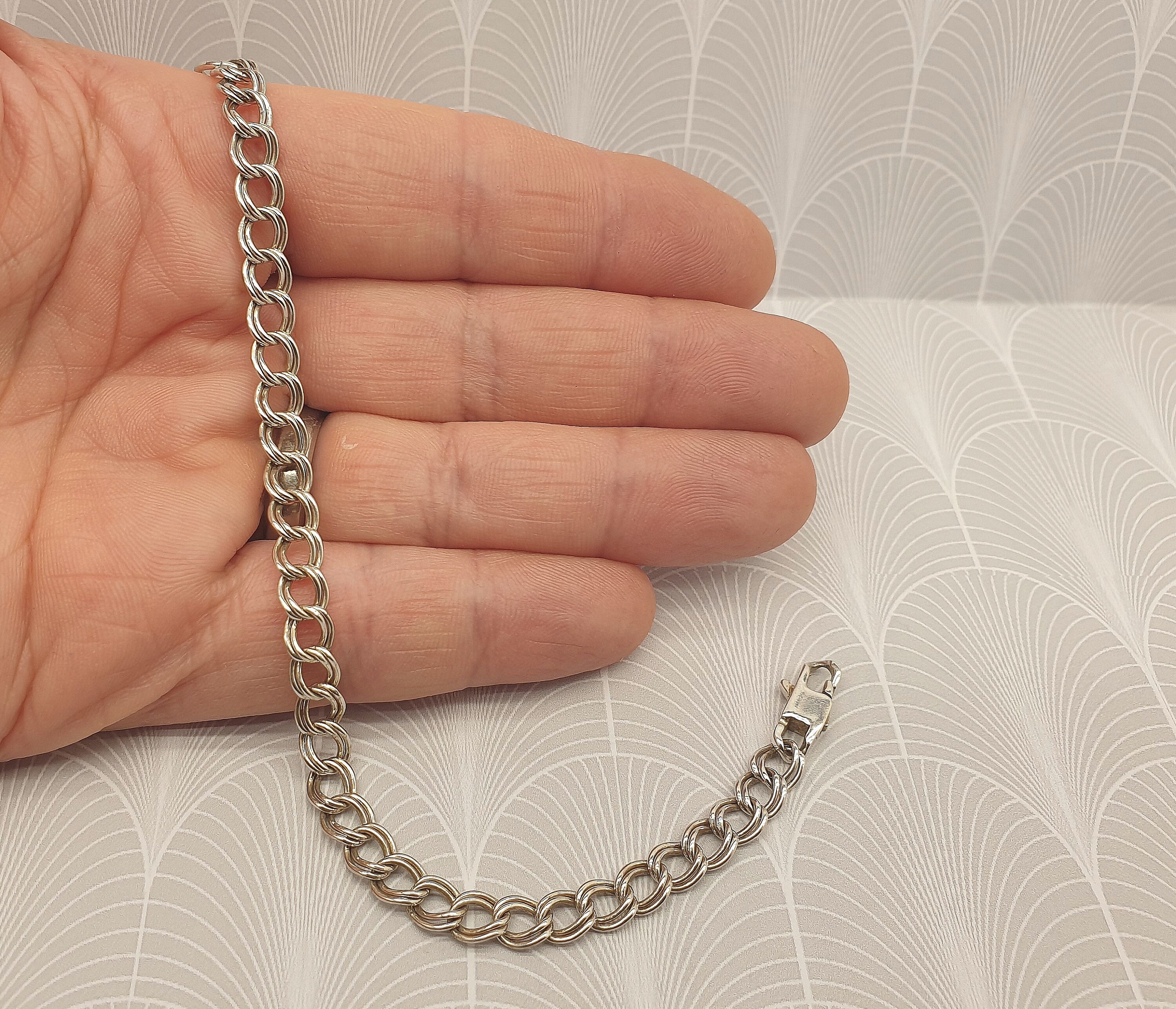 Vintage 925 Sterling Silver Strong Double Link Chain
