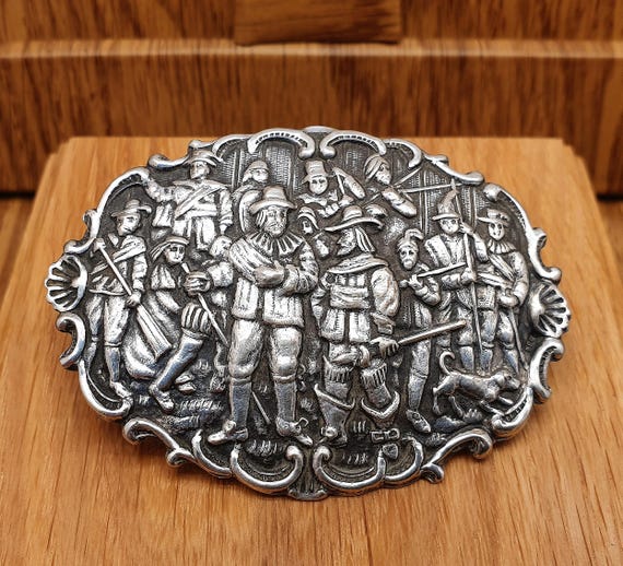 Large Vintage 1930s Dutch .833 Silver Repoussé Design 'rembrandt's