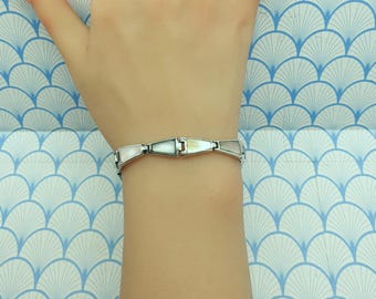 PERORNO Bracciale Donna Argento 925 Con Madreperla Rosa - Gioiello Elegante E Raffinato, Taglia Media - 3
