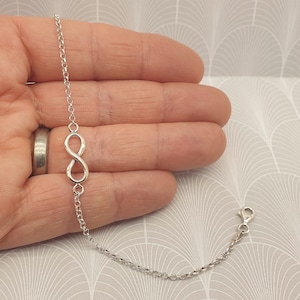 Vintage 925 Sterling Silver and Rose Gold Plated Infinity Link Chain Bracelet