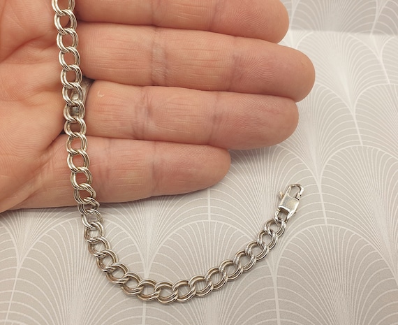 Vintage 925 Sterling Silver Strong Double Link Chain