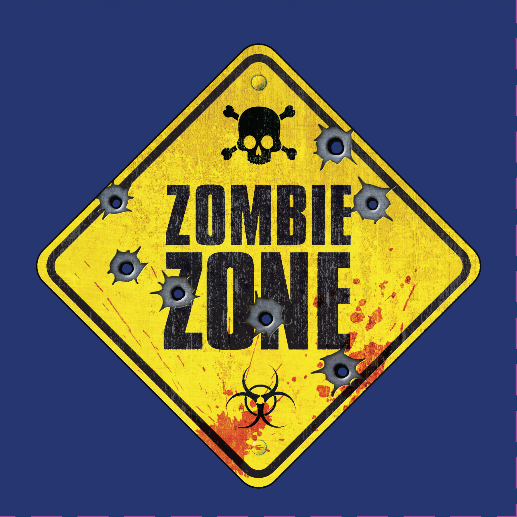 Funny Zombie Tshirt ZOMBIE ZONE Biohazard Warning Sign Etsy