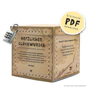 Plik PDF: Pudełko upominkowe z puzzlami DIY do wydrukowania