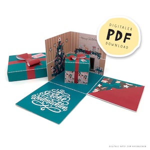 PDF file: DIY Secret Santa gift explosion box