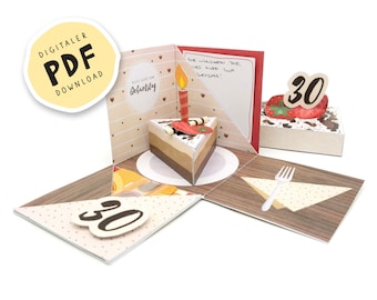 PDF file: DIY explosion box for a milestone birthday (printable)