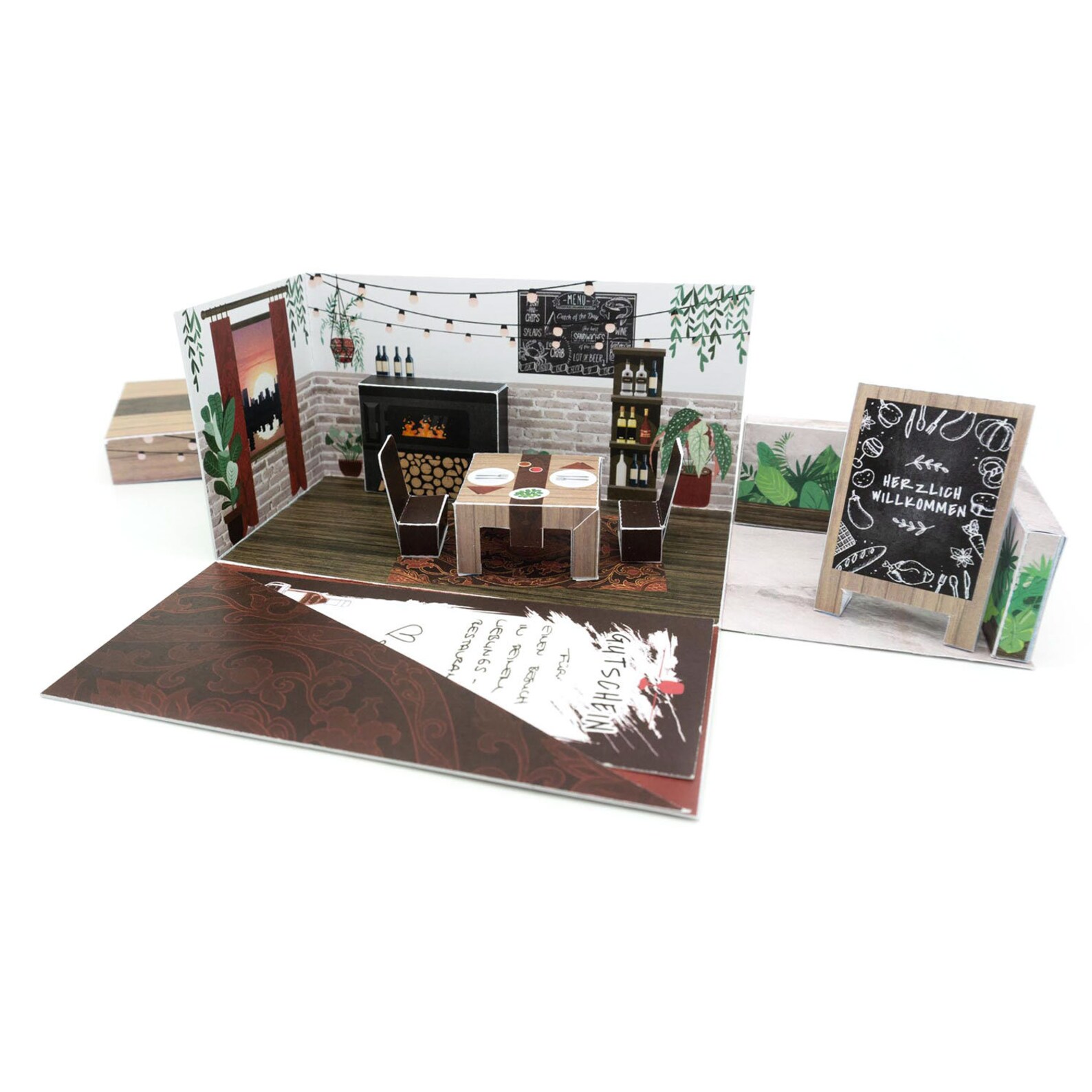 DIY Restaurant Gutschein als Gutschein Explosionsbox Etsy