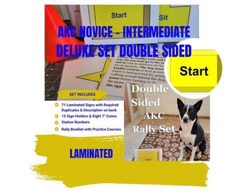 AKC Rally Novice & Intermediate Double Sided Laminated Sign Deluxe Set