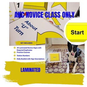 AKC Rally NOVICE Laminated Sign Set with Practice Courses