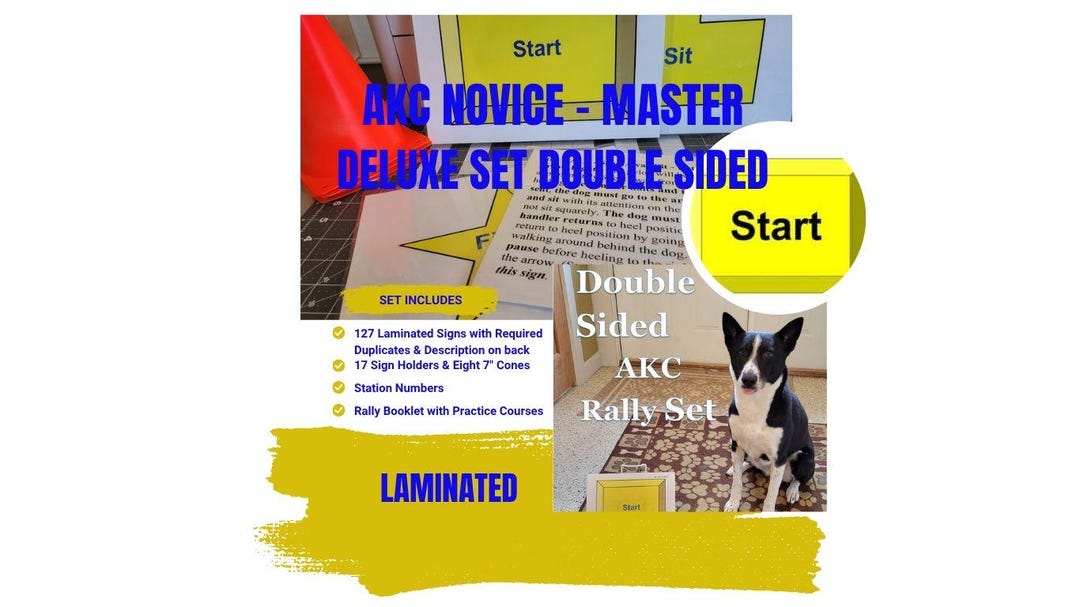 Novice Signs AKC Novice - Master Rally Sign DOUBLE SIDED Laminated Deluxe Set - Etsy
