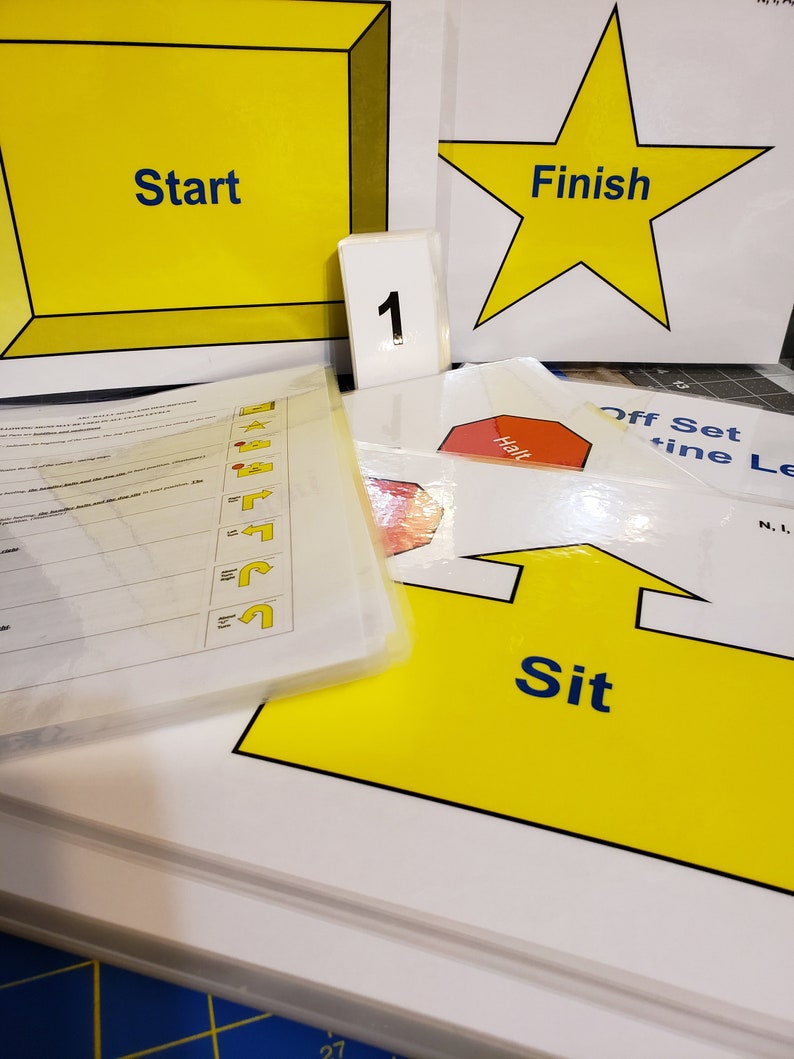 Akc rally novice laminated sign set with practice courses etsy