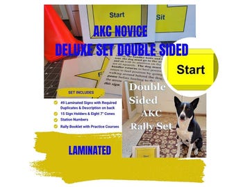 AKC Rally Novice Double Sided Laminated Sign Deluxe Set