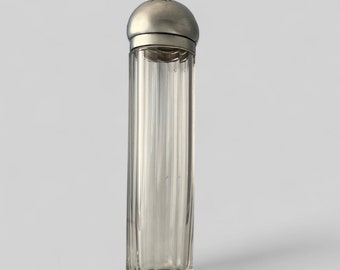 Victorian vanity jar made in glass and Sterling silver, 1880