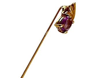 Vintage stick pin with purple stone