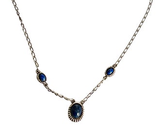 Sterling zilveren choker ketting met lapis lazuli