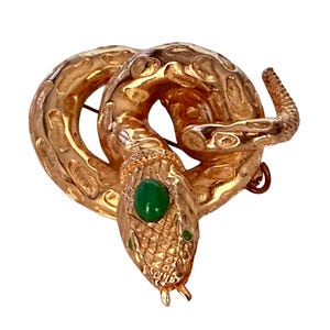 Vintage golden snake brooch