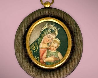 Miniature portrait of Madonna with Baby Jesus