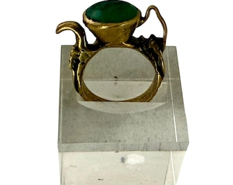 Vintage signet ring with green stone.