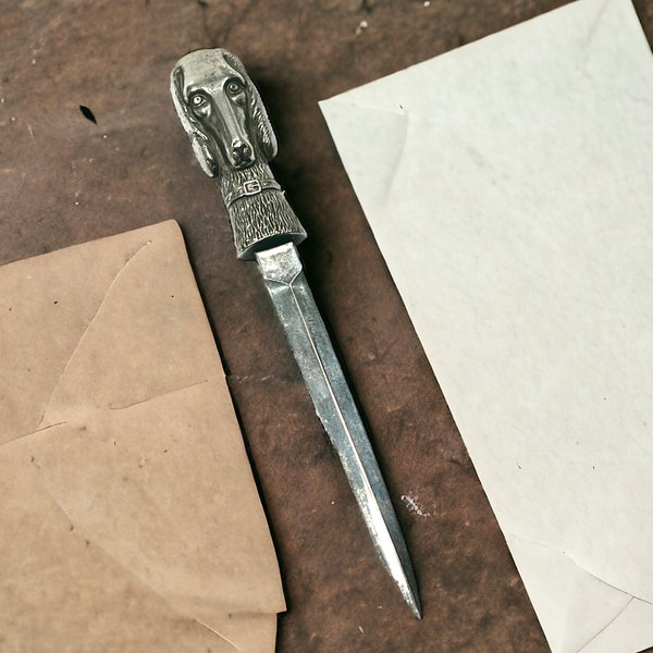 Vintage letter opener with dog's head