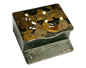 Antique Chinese lacquered box for matches