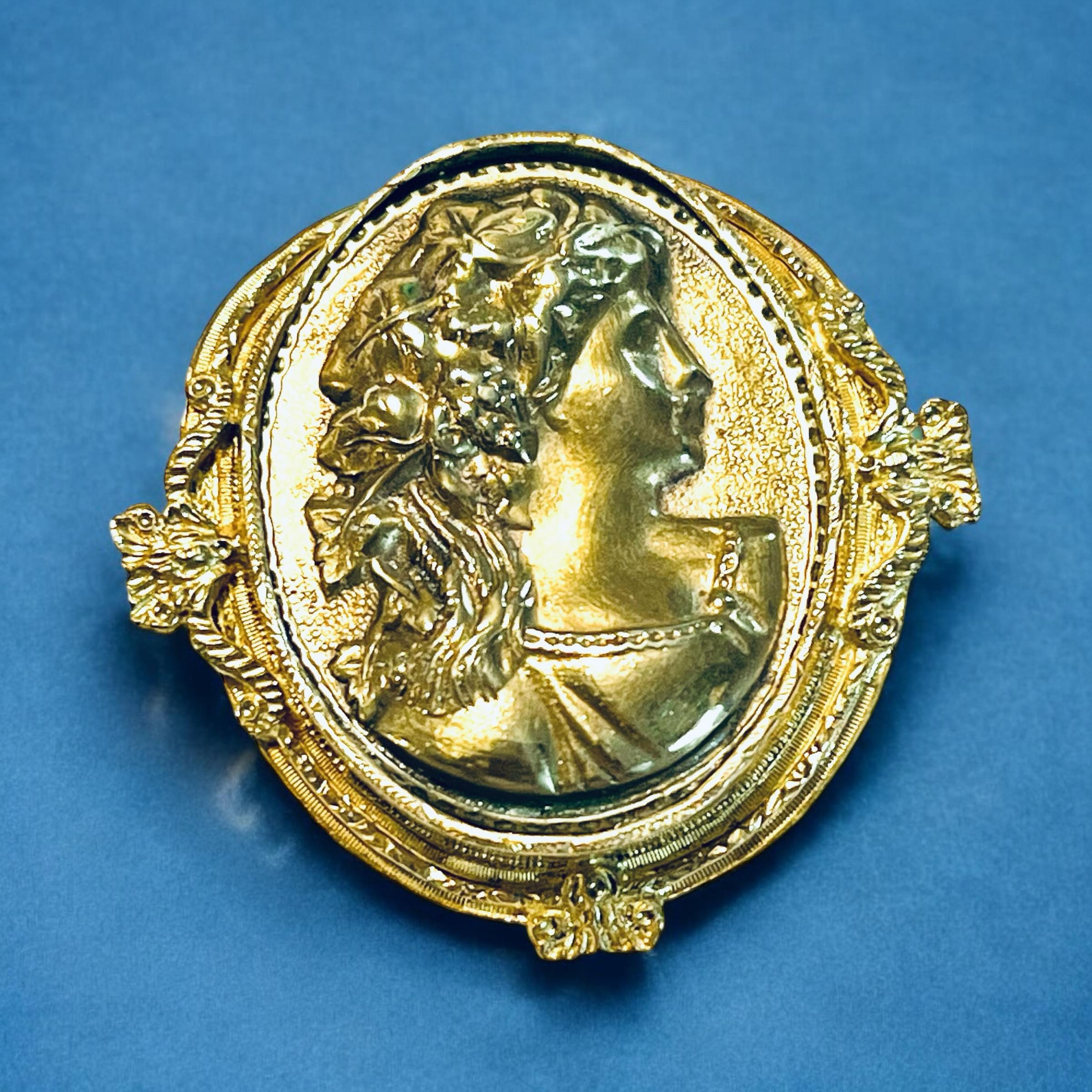 Broche Ancienne Bronze Doré | Forme Libre Abstraite | Occasion Excellent état